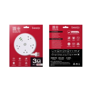 BESICO Extension Lead 10A 2300W White