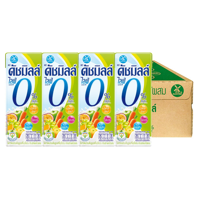 ดัชมิลล์ ไลฟ์พลัส โยเกิร์ตพร้อมดื่มยูเอชที ไม่มีไขมัน รสผักผลไม้ผสม 180 มล. x 48 ชิ้น_1