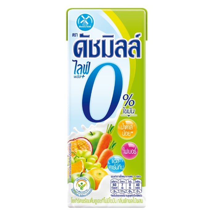 ดัชมิลล์ ไลฟ์พลัส โยเกิร์ตพร้อมดื่มยูเอชที ไม่มีไขมัน รสผักผลไม้ผสม 180 มล. x 48 ชิ้น_3