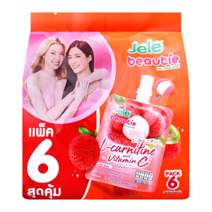 เจเล่บิวตี้ เยลลี่คาราจีแนน ผสมแอลคาร์นิทีน วิตามินซี และน้ำลิ้นจี่ 15% กลิ่นลิ้นจี่ 140 ก. แพ็ค 6_thumbnail