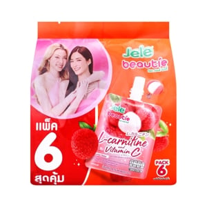 เจเล่บิวตี้ เยลลี่คาราจีแนน ผสมแอลคาร์นิทีน วิตามินซี และน้ำลิ้นจี่ 15% กลิ่นลิ้นจี่ 140 ก. แพ็ค 6