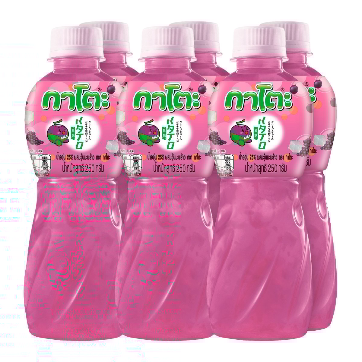 กาโตะ น้ำองุ่น 25% ผสมวุ้นมะพร้าว 250 มล. แพ็ค 6