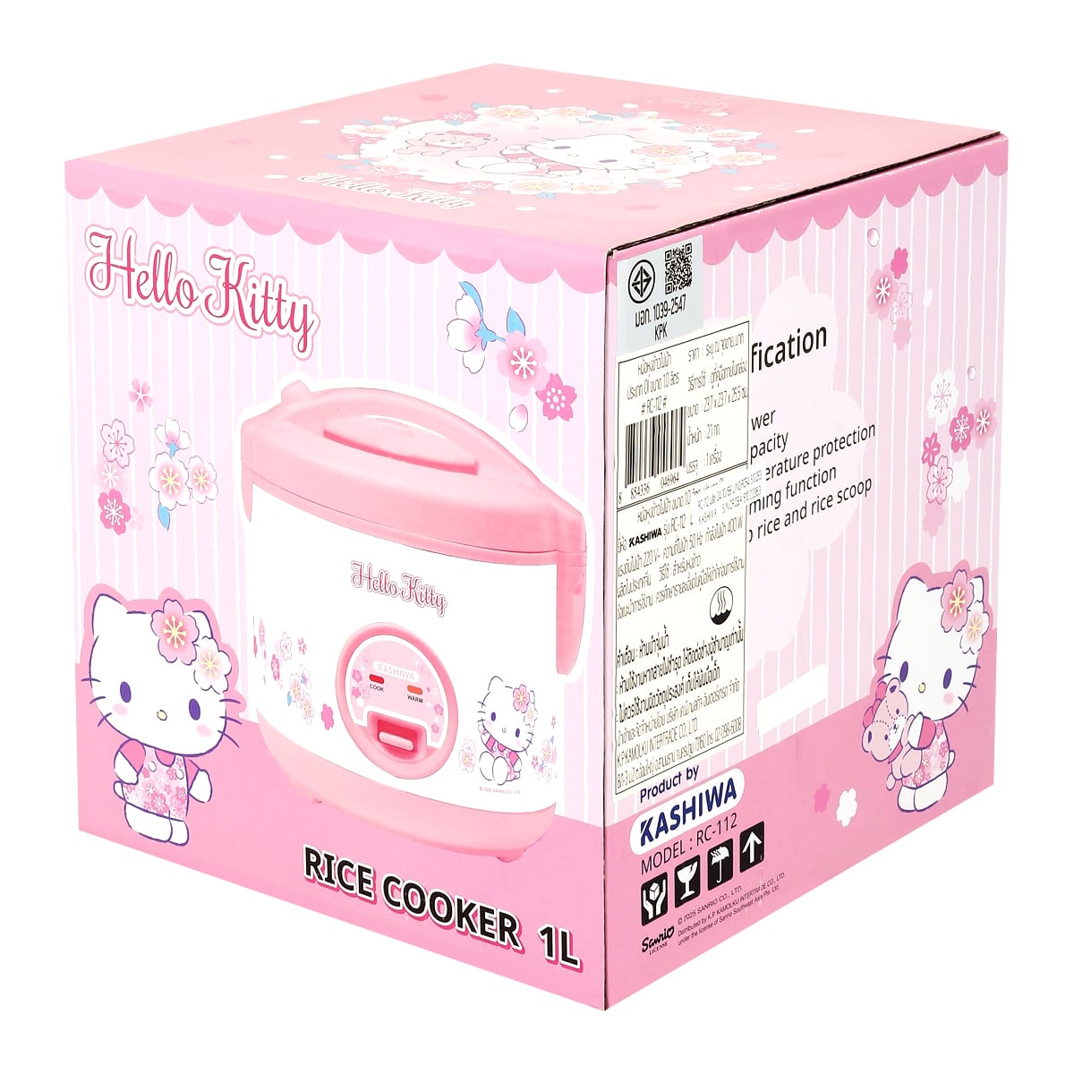 คาชิวา x เฮลโลคิตตี้ หม้อหุงข้าวไฟฟ้า 400 วัตต์ รุ่น RC-112 ขนาด 1 ล._5
