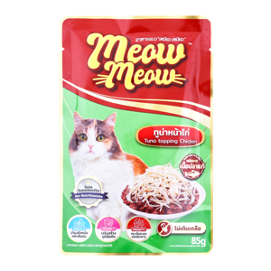 เหมียว เหมียว อาหารแมว รสปลาทูน่าหน้าไก่ 85 ก.