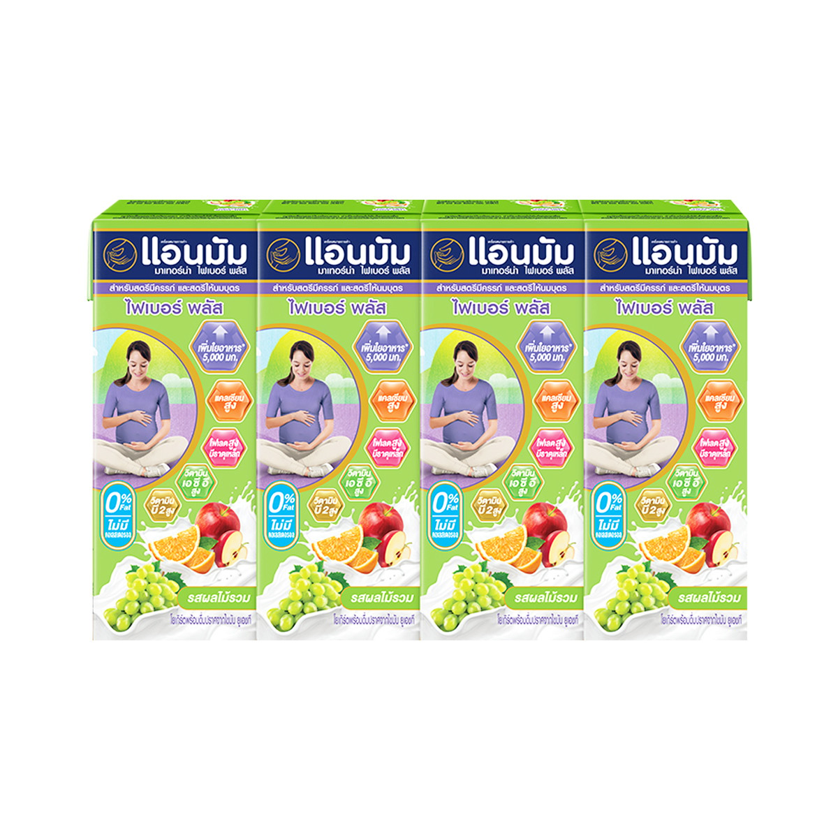 แอนมัม มาเทอร์น่า ไฟเบอร์ พลัส โยเกิร์ตยูเอชทีปราศจากไขมัน รสผลไม้รวม 180 มล. x 48 ชิ้น_2