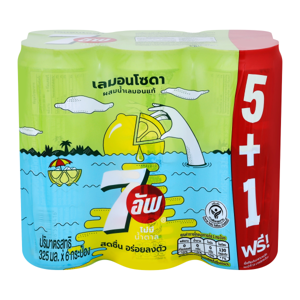 เซเว่น-อัพ น้ำอัดลม เลมอนโซดา สูตรไม่มีน้ำตาล 325 มล. x 6 ชิ้น_thumbnail
