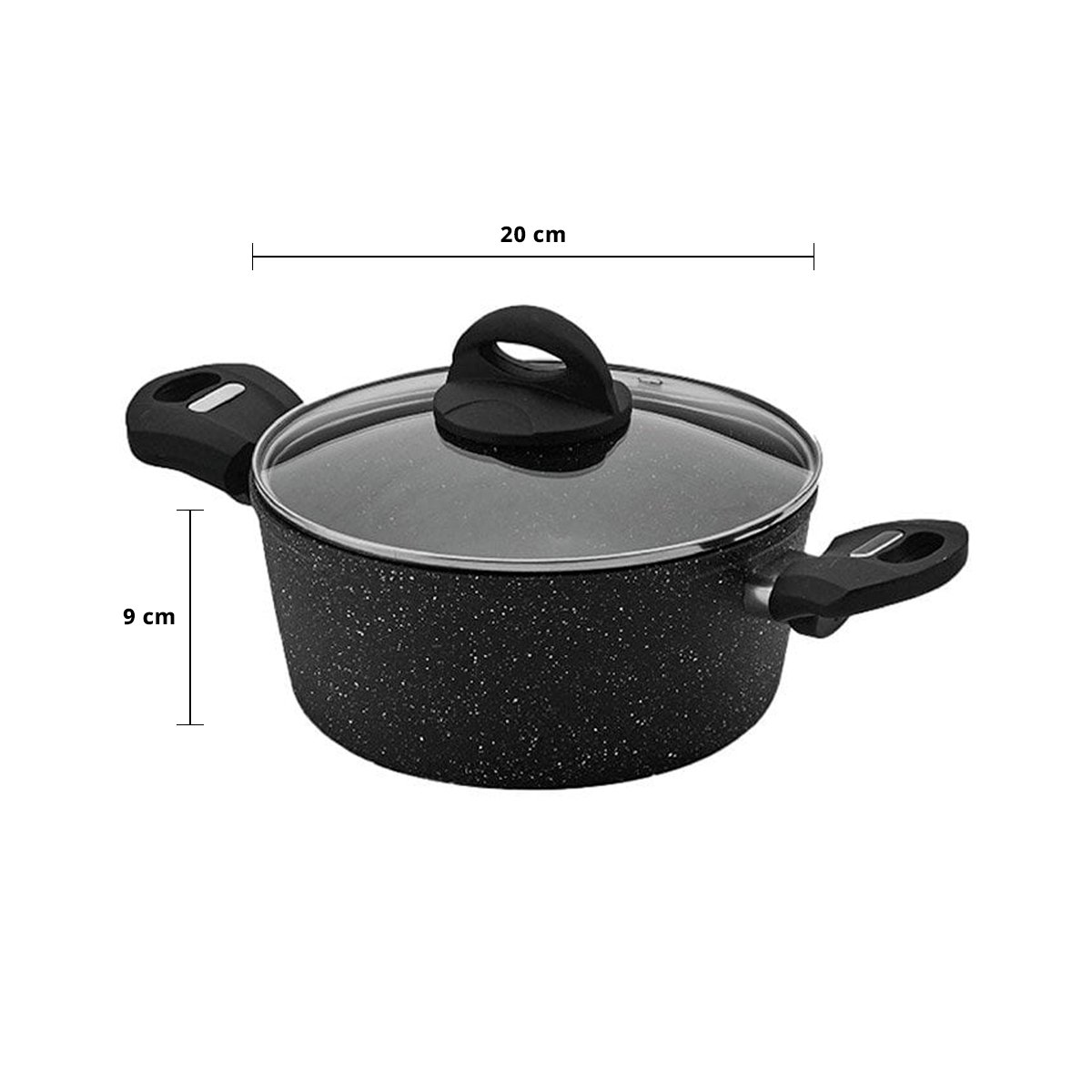 เบสิโค หม้อ 2 หู พร้อมฝาแก้ว ลาวา แกรนิต รุ่น H126FAK-0520 ขนาด 20 ซม._4