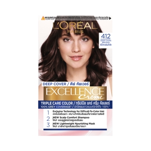 L'Oreal Hair Color Excellence Deep Cover No.412 Deep Dark Brown 172 G.