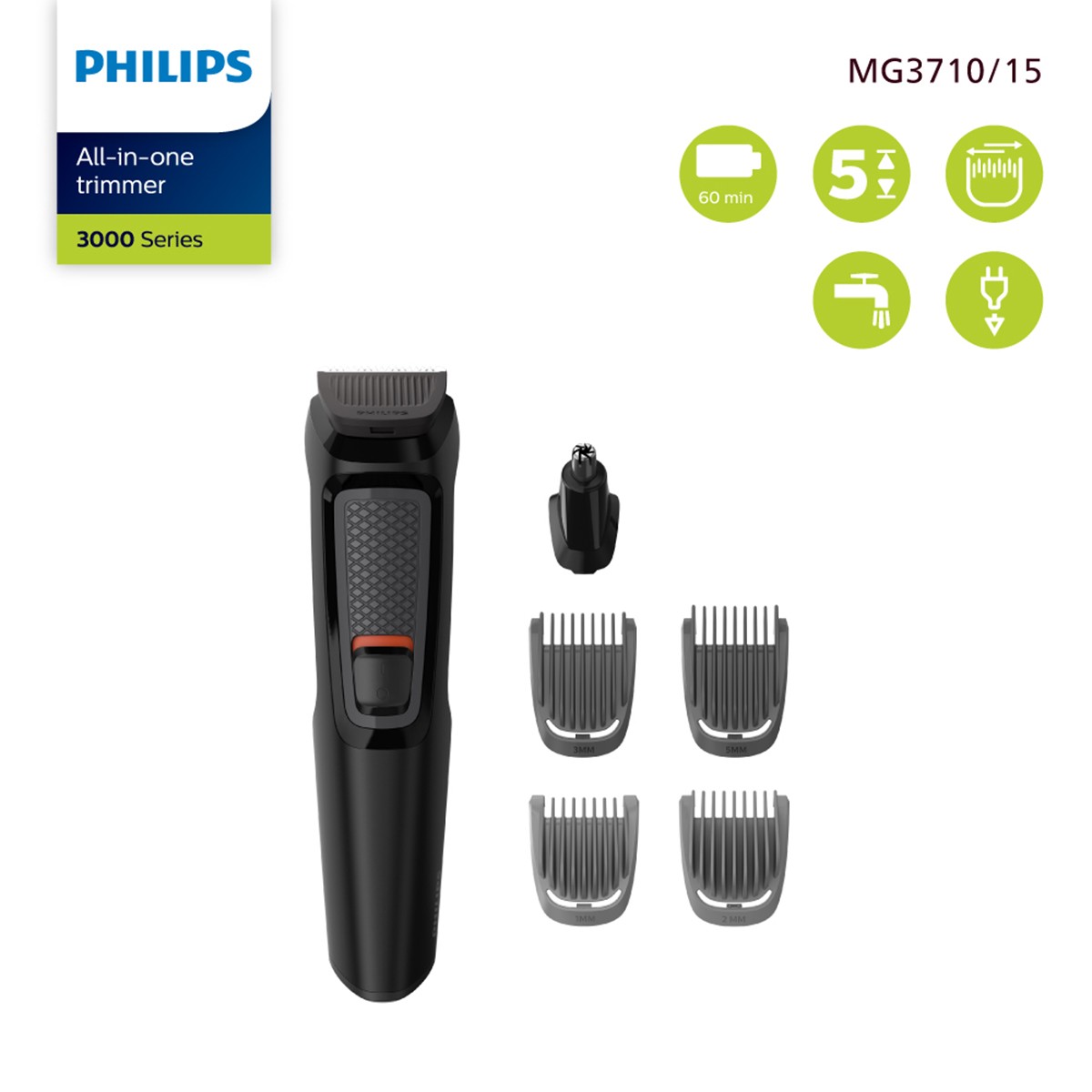ฟิลิปส์ เครื่องเล็มขนออลอินวัน รุ่น MG3710/15 สีดำ_2