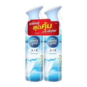 แอมบิเพอร์ แอร์ สเปรย์ปรับอากาศ กลิ่นลินินแอนด์สกาย 275 มล. แพ็ค 2