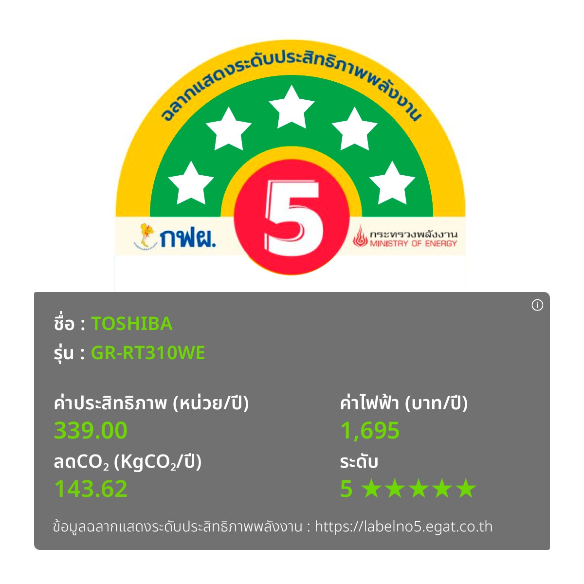 โตชิบา ตู้เย็น 2 ประตู รุ่น GR-RT310WE-PMTH(50) 8.4 คิว สีเงินเข้ม_3