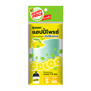 บิ๊กซี แฮปปี้ ไพรซ์ ถุงขยะแบบม้วน กลิ่นมินต์แอนด์เลมอน 18 x 20 นิ้ว แพ็ค 40 ใบ_thumbnail