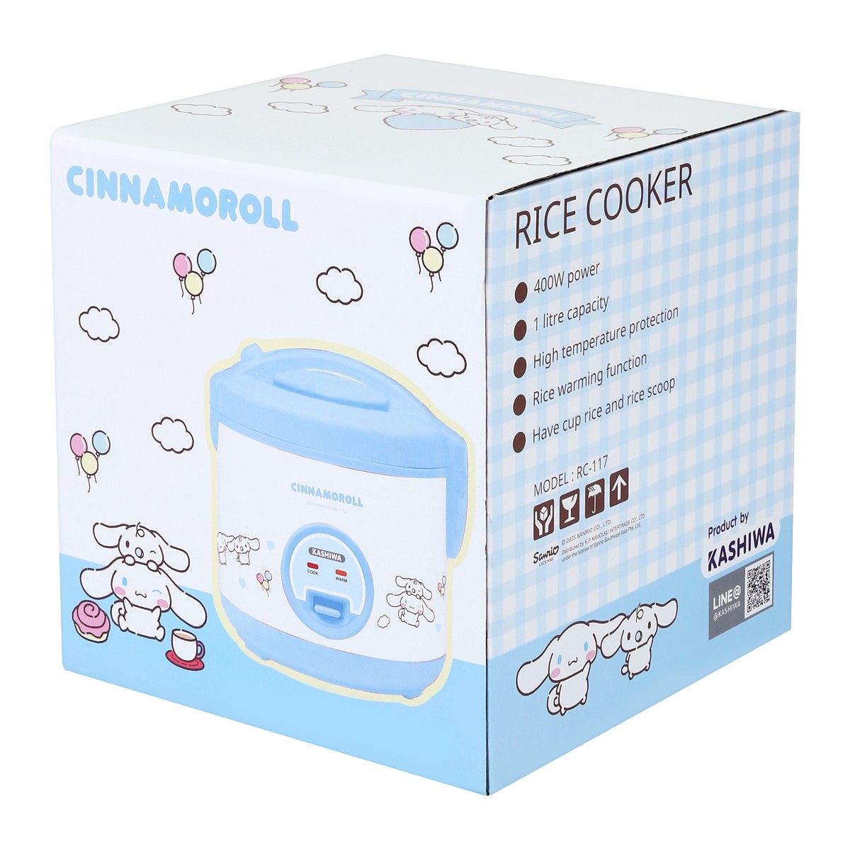 คาชิวา x ซินามอโรล หม้อหุงข้าวไฟฟ้า 400 วัตต์ รุ่น RC-117 ขนาด 1 ล._6