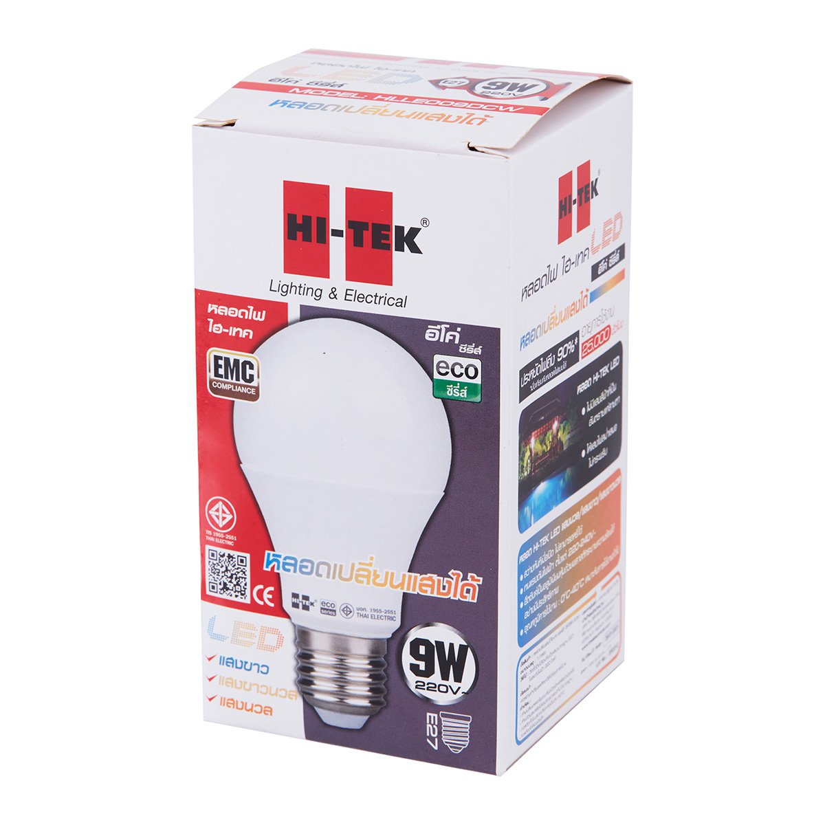 ไฮเทค หลอดไฟ LED อีโค่ซีรีย์ เปลี่ยนสีได้ ขนาด 9 วัตต์_1