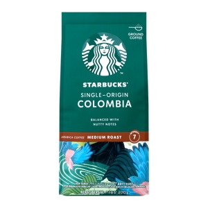 Starbucks Coffee Roasted & Ground Origin Colombia Medium Roast 200g.
