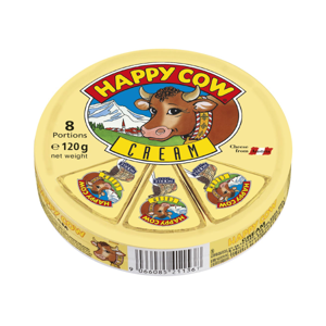 Happy Cow Processed Cheese Portions Cream 120g.
