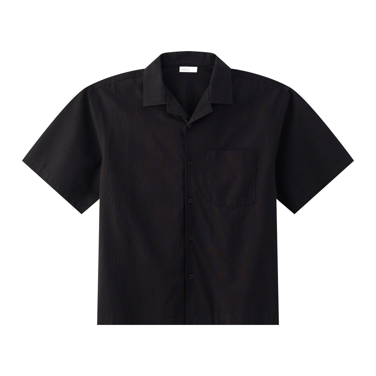เบสิโค เสื้อเชิ้ตแขนสั้นสำหรับผู้ชาย รุ่น FSUE26Q1YM001 สีดำ