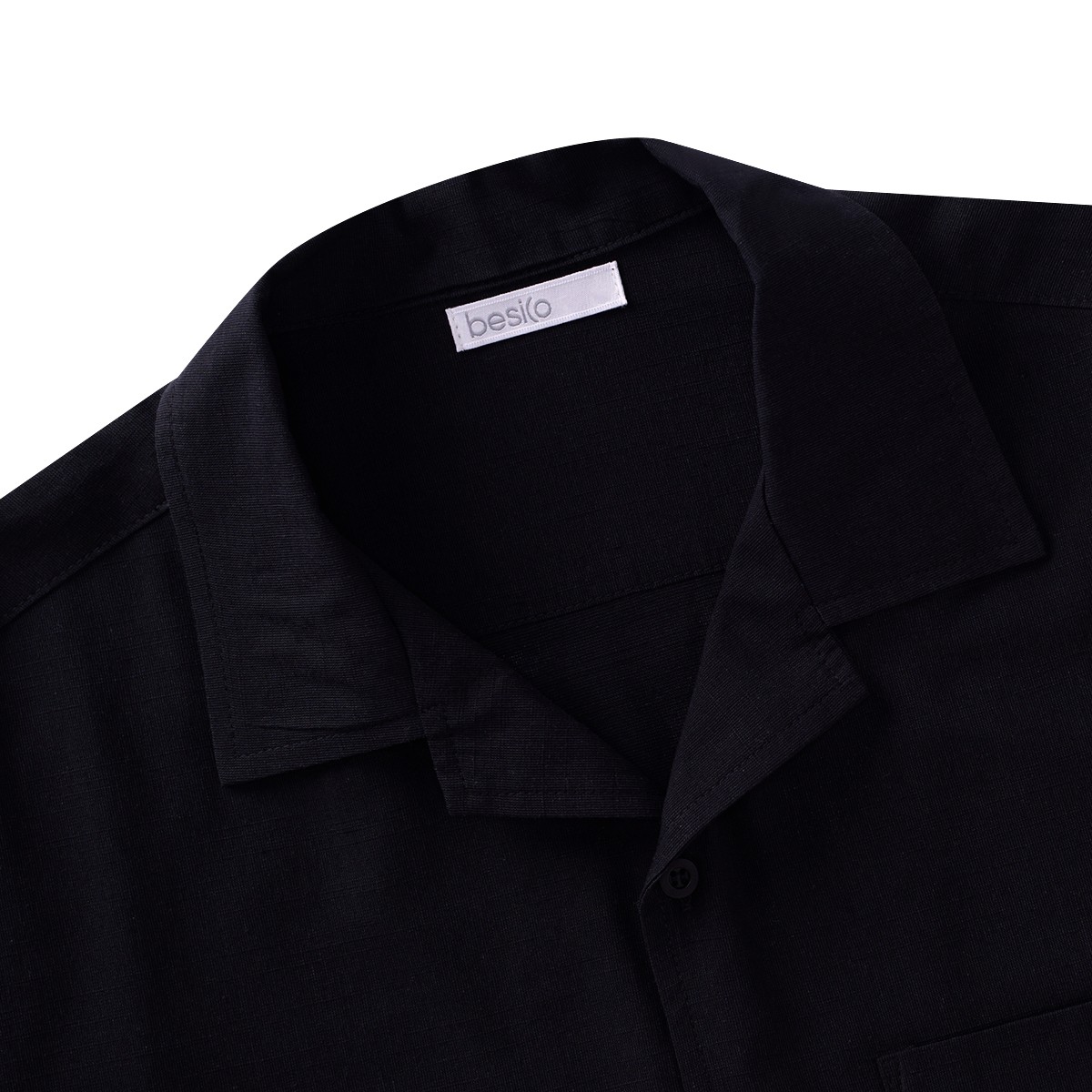 เบสิโค เสื้อเชิ้ตแขนสั้นสำหรับผู้ชาย รุ่น FSUE26Q1YM001 สีดำ_2