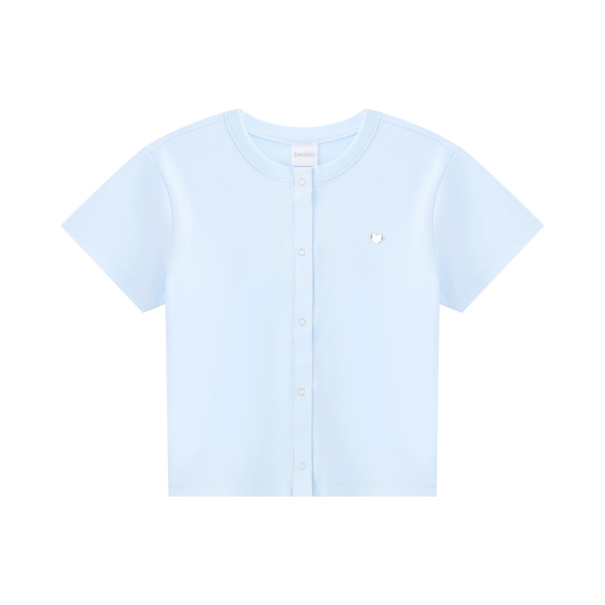 เบสิโค เสื้อยืดผู้หญิง สีฟ้า