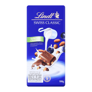 Lindt Raisin&Hazelnut Milk Chocolate 100g.