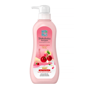 Shokubutsu Whitening Cherry and Hokkaido Milk Shower Cream 500ml.
