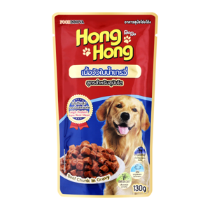 Hong Hong Dog Wet Food Beef Flavor In Gravy 130 g
