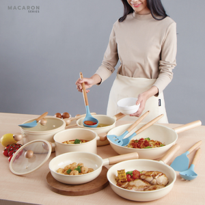 เบสิโค หม้ออะลูมิเนียมเคลือบเซรามิก Macaron Series รุ่น CH18-GPR ขนาด 18 ซม. สีครีม_thumbnail_5