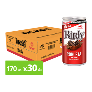 เบอร์ดี้ โรบัสต้า กาแฟปรุงสำเร็จพร้อมดื่ม แบบกระป๋อง 170 มล. แพ็ค 30_thumbnail