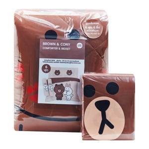 LINE FRIENDS Brown & Cony Comforter 90" x 100" & Bedset 6 ft.
