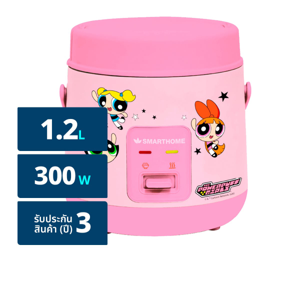 [สมาร์ทโฮม x พาวเวอร์พัฟฟ์] หม้อหุงข้าว ขนาด 1.2 ล. รุ่น SRC0604 สีชมพู