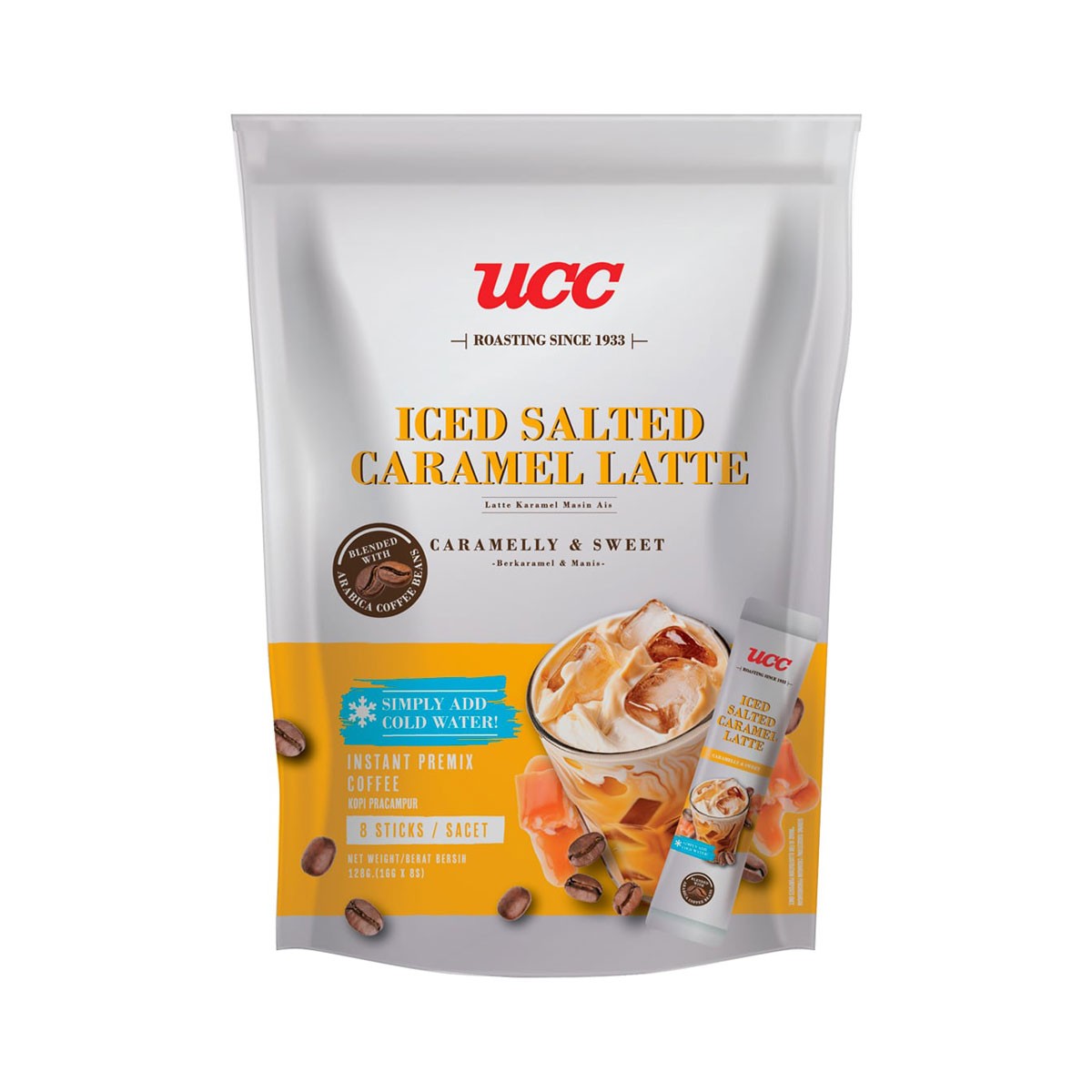 ยูซีซี ซอลท์เท็ด คาราเมล ลาเต้ กาแฟปรุงสำเร็จชนิดผง 16 ก. x 8 ซอง