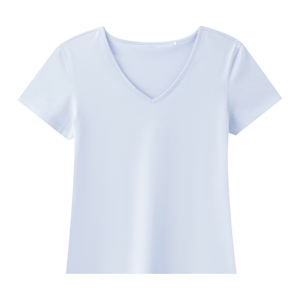 เบสิโค เสื้อคอวีสลิม สำหรับผู้หญิง รุ่น BDNC25Q1LC010 สีฟ้า_thumbnail