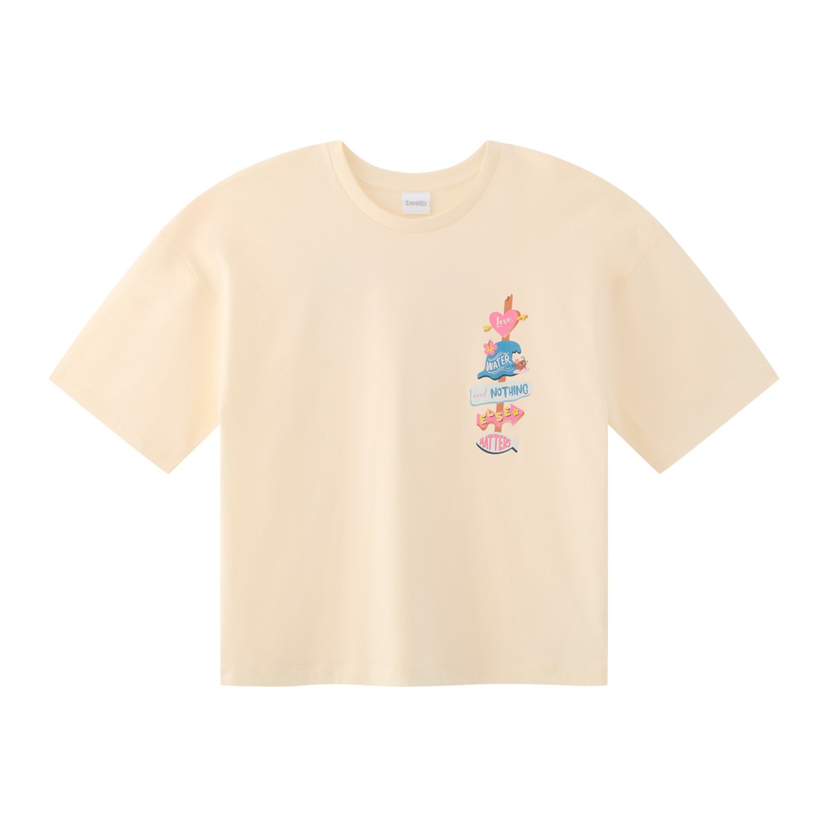 เบสิโค เสื้อยืดแขนสั้นผู้หญิง รุ่น FASL25Q2LC005 สีเบจ