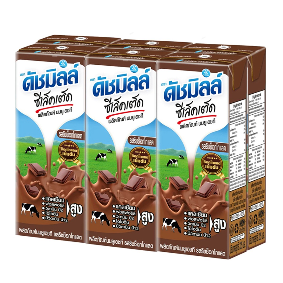 ดัชมิลล์ ซีเล็คเต็ด นมยูเอชที รสริชช็อกโกแลต 225 มล. x 6 ชิ้น