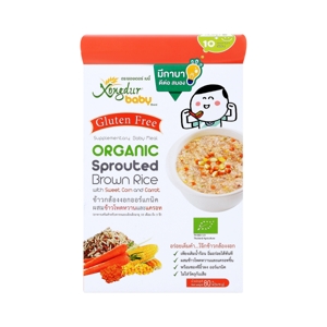 Xongdur Baby Organic Sprouted Brown Rice Porridge with Sweet Corn and Carrot Size 80 g.