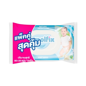 โมลฟิกซ์ เนเชอรัล เฟรชคลีน กระดาษเปียก 80 แผ่น แพ็ค 1 แถม 1 (แถมในแพ็ค)