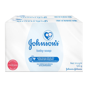 Johnson Baby Bar Soap White 120g. Pack 2