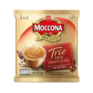Moccona Trio Instant Coffee Mixed Gold 15.8g. Pack 30sachets