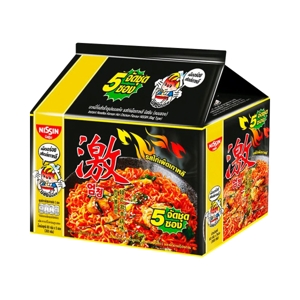 นิสชิน บะหมี่กึ่งสำเร็จรูป รสไก่เผ็ดเกาหลี 60 ก. แพ็ค 5 ซอง