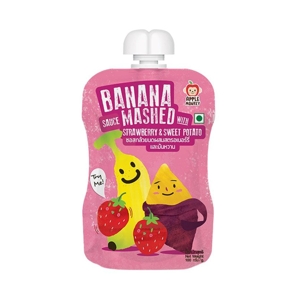 APPLE MONKEY Banana Sauce Mashed with Strawberry and Sweet Potato 100 g.