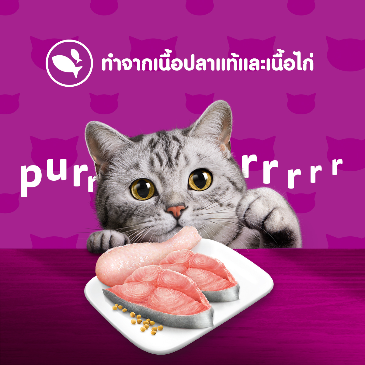 วิสกัส เพาซ์ อาหารแมวชนิดเปียก สำหรับแมวโต รสปลาทูน่าพร้อมเนื้อไก่ 80 ก._5