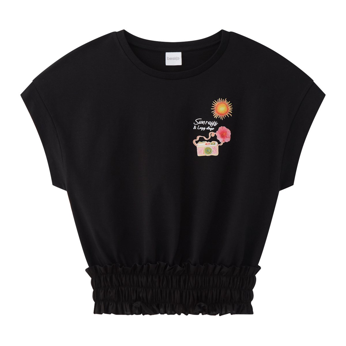 เบสิโค เสื้อยืดเอวจั๊มผู้หญิง รุ่น FASL25Q2LC001 สีดำ