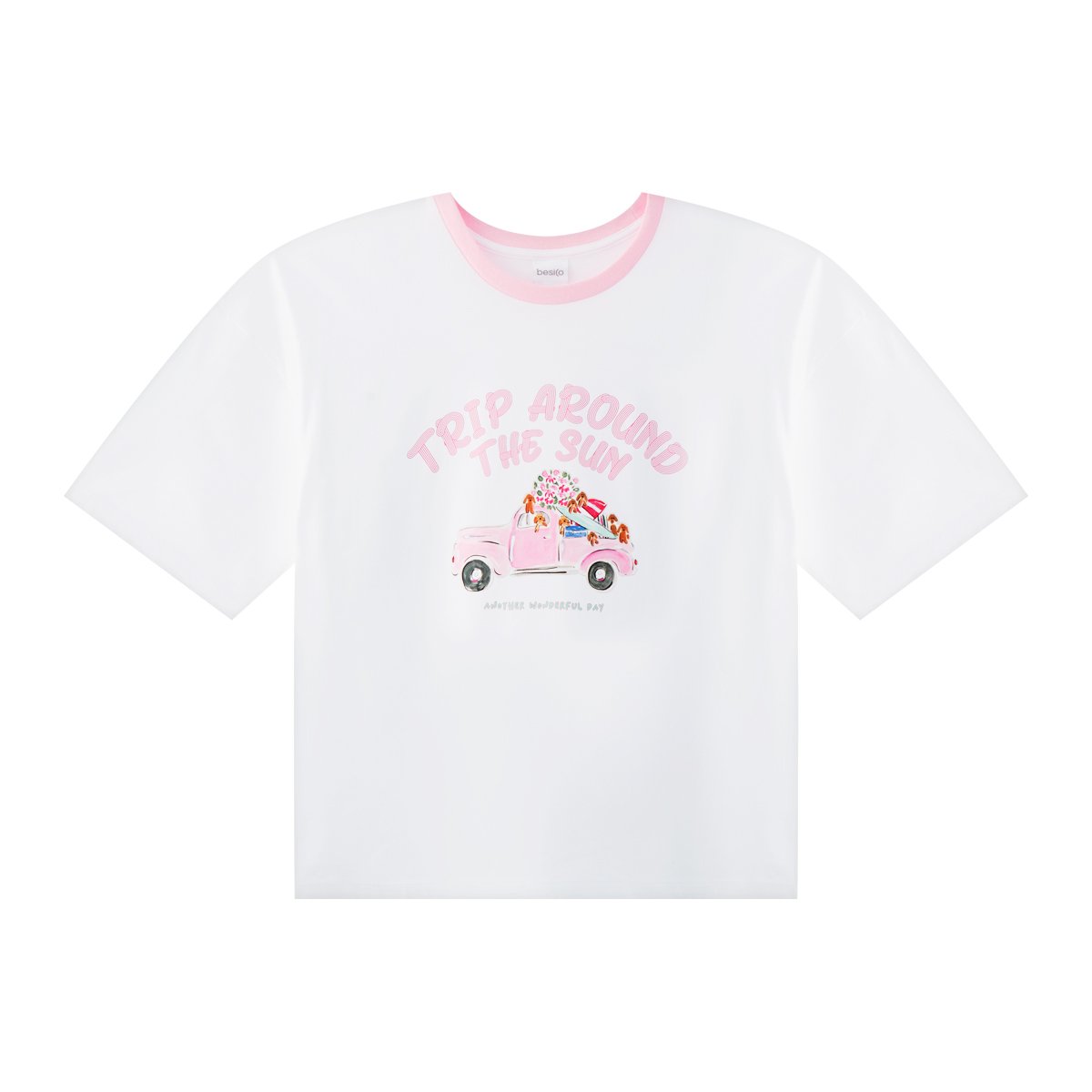 เบสิโค เสื้อคอกลมแขนสั้น สำหรับผู้หญิง รุ่น FASL25Q2LC022 สีขาว