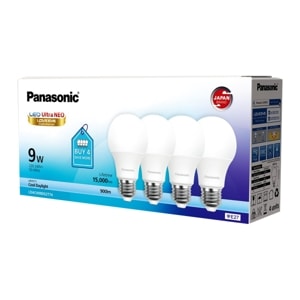 พานาโซนิค หลอดไฟ LED Ultra 9 วัตต์ แสงสีขาว แพ็ค 4 ชิ้น_thumbnail