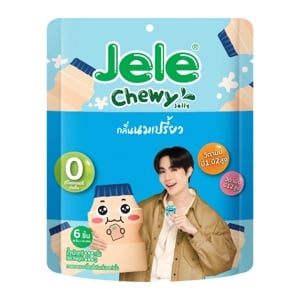 เจเล่ ชิววี่ เยลลี่ วุ้นสำเร็จรูปคาราจีแนนผสมบุกผง น้ำองุ่นขาว 5% กลิ่นนมเปรี้ยว 108 ก._thumbnail