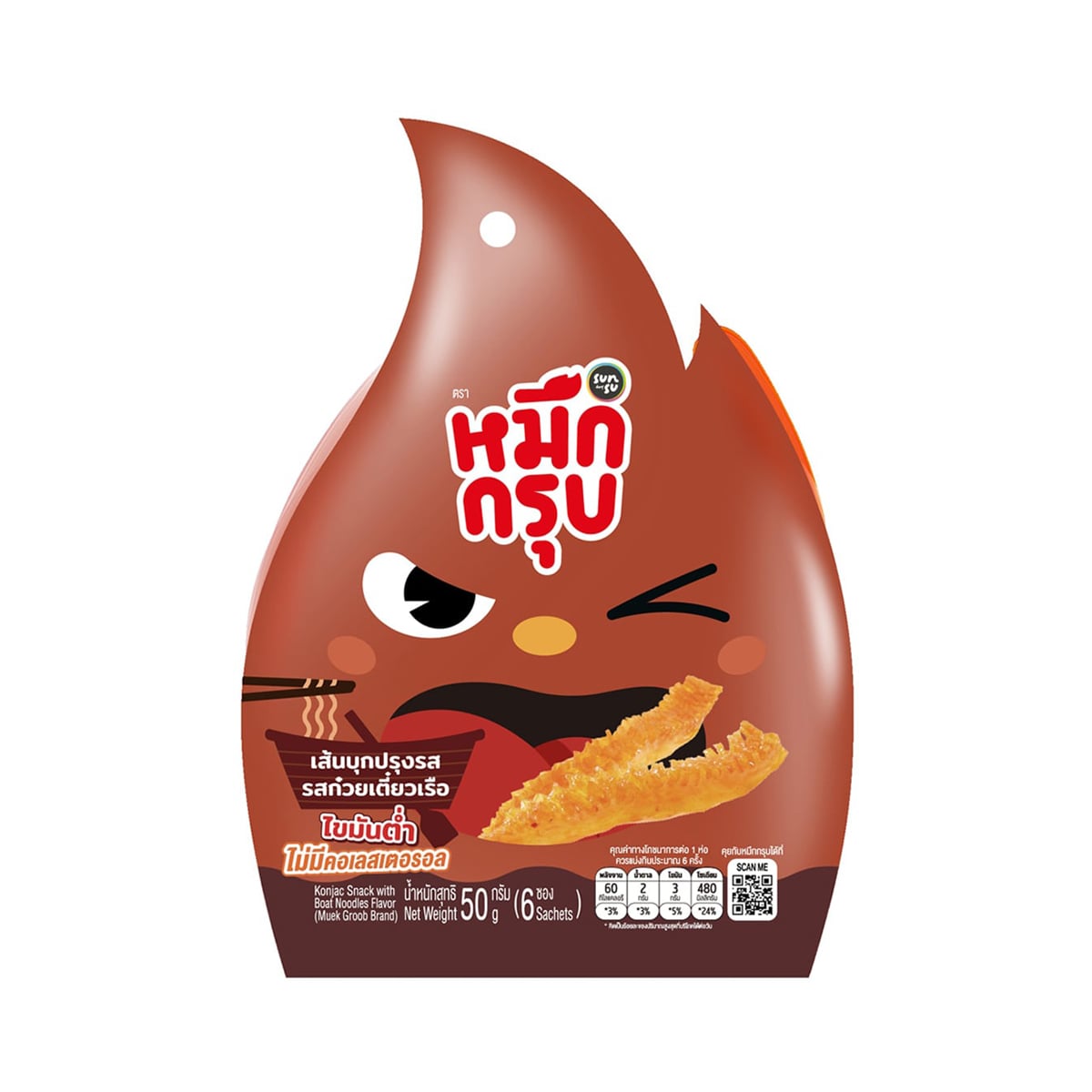 ซันซุ หมึกกรุบ คอนยัก สแน็ค วิท โบ๊ท นู๊ดเดิ้ล เฟลเวอร์ 50 ก.