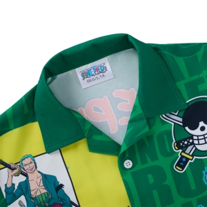 วันพีช ชุดเสื้อฮาวาย พิมพ์ลายโซโล สำหรับเด็กผู้ชาย รุ่น FMAR2506LB025 สีเขียว_thumbnail_5