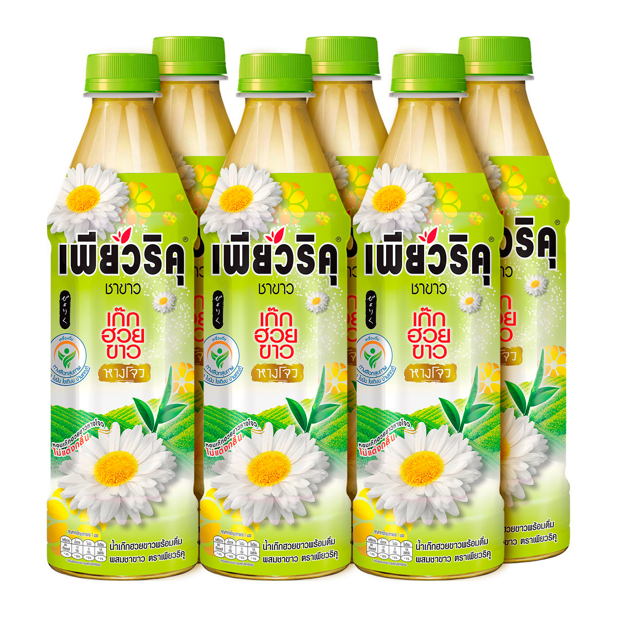 เพียวริคุ ไวท์ที คูล น้ำเก๊กฮวยขาวพร้อมดื่ม ผสมชาขาว 350 มล. x 6 ขวด_1
