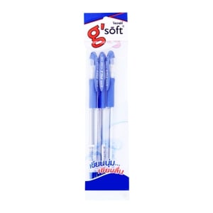 จีซอฟท์ ปากกาลูกลื่น สีน้ำเงิน แพ็ค 3_thumbnail