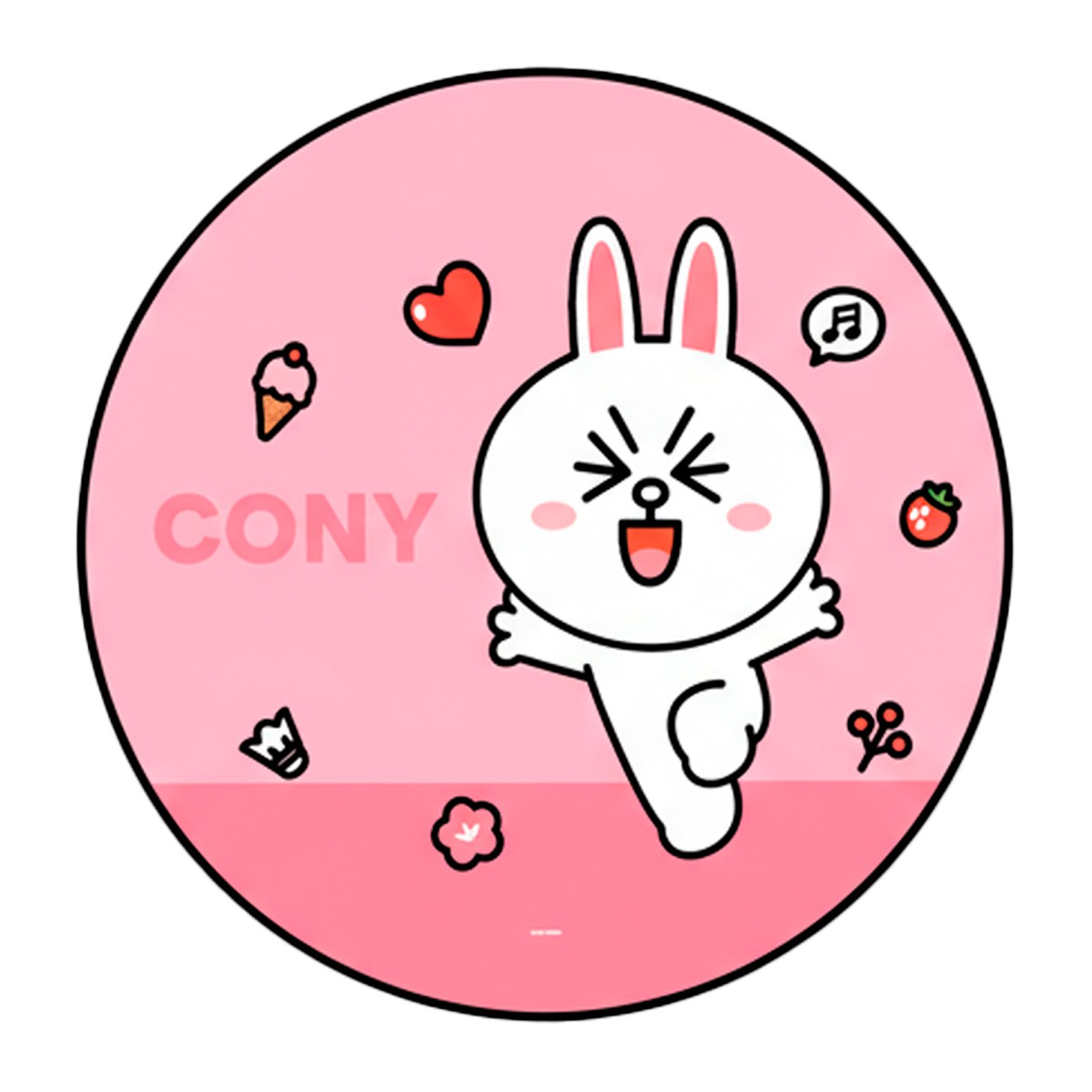 ไลน์ เฟรนส์ โต๊ะญี่ปุ่นทรงกลม ลายโคนี่ 60 x 60 ซม. สีชมพู_1